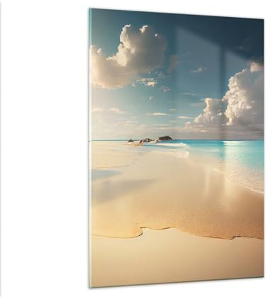Vidrios decorativos 50x70cm Cuadro Sobre Vidrio Moderno Playa Salvaje Océano Borde Dormitorio Cocina Cuadros Pared Impresiones Decoracion Salon Impresión en Cristal Wall Art Prints GPA50x70-6016