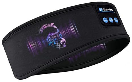 CYNOSURETECH 1 Piece Sleep Headphone Headband, Black, 25.7*9.5cm, Adult Unisex, Bluetooth Headband, Sleep Mask With Headphones, Breathable Audio Accessories