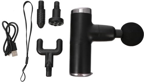 TOVINANNA Percussion Muskelmassagegerät Handheld 2000mah Usb Aufladbar Mit 4 Massageköpfen Tragbares Muskelentspannungsgerät Für Effektive Tiefengewebemassage Nacken Rücken Körper