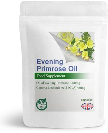 Evening Primrose Oil 1000mg Sotfgel Capsules (EPO Cold Pressed with High GLA) Heart, Hair, Skin and Joints Care (Pack of 30)