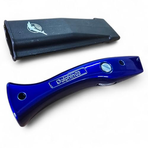 Dolphin Carpet Cutting Handle, Carpet Fitter Work Trimming Knife with Holster, Candy Blue - No Blades, PTL®