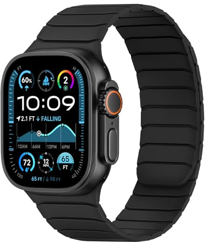 Tasikar Magnetiska remmar kompatibla med Apple Watch 49 mm 46 mm 45 mm 44 mm 42 mm 41mm 40mm 38mm mjukt ersättningsarmband i silikon kompatibelt med iWatch Ultra SE-serien10 9 8 7 6 5 4 3