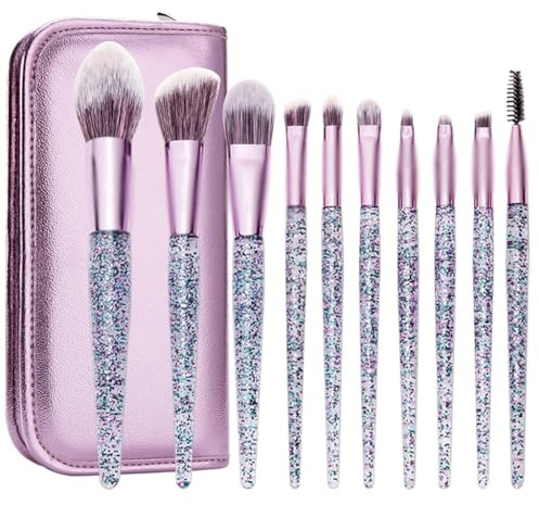 MQPALZKD Makeupborstset, komplett set med 10 nybörjarborstar, ögonskuggsborstar, supermjuk borste