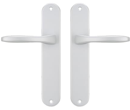 Bricard 723072 Paire de poignées aluminium sur plaque Antibes, porte intérieure sans clé