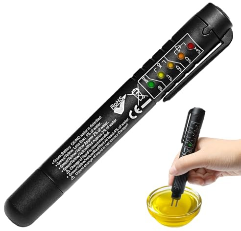 Aihoom Brake Fluid Tester Pen, 5-in-1 Detector for DOT3 DOT4 DOT5, 5 LED Indicator, Universal Automotive Brake Fluid Moisture Analyzer, Upgraded Brake Oil Detection Tool