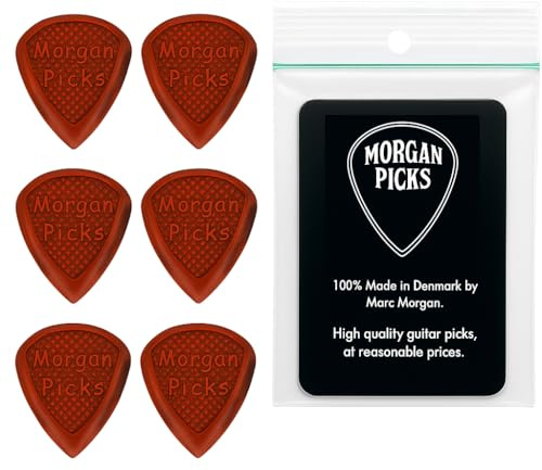 Morgan Picks MS1 Plectrum - Premium Standard Size Guitar Picks - Guitar Picks with Strong Grip & Bevelled Edge - Guitar Pick for Control & Comfort - Made in Denmark
