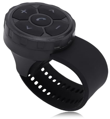 Lazmin112 Bluetooth 5.3 medieknapp-fjärrkontroll, IPX67 vattentät trådlös musikstyrenhet, för ratt i bil, cykel, motorcykel, båt, motorsport, för iOS/Android-telefoner