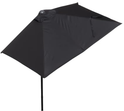 Sombrilla de medio, sombrilla de exterior con altura ajustable, parasol de jardín cuadrada, protección solar UV50+ para pared, balcón, terraza(Zwart,270x150cm/8.9x4.9ft)