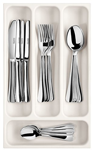 Tescoma 899410 FlexiSpace Porta Posate da Cassetto, Plastica, Bianco, 37 x 22,2 X 4,5 cm