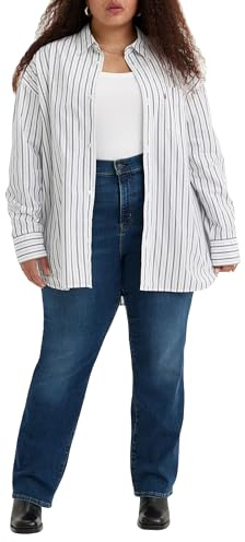 Levi's Jean Droit Taille Haute 724 pour Femme, Blue Wave Dark Plus, 42 Longue