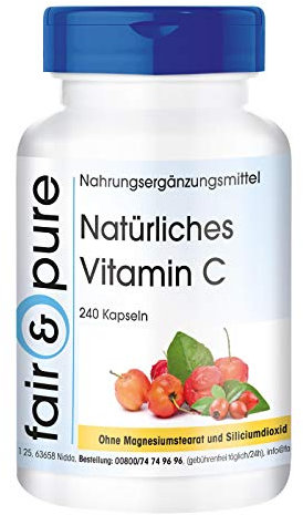 Fair & Pure® - Vitamina C naturale di Acerola e Rosa canina - Vegan - 240 Capsule