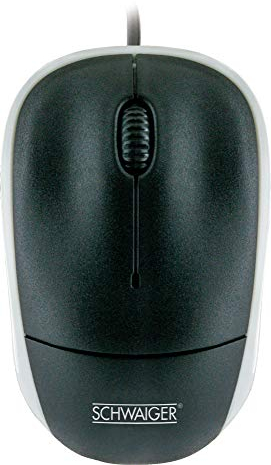 SCHWAIGER KM1000 USB Maus Computermaus Laptopmaus Büro Office Eingabegerät Optische Maus 1000 DPI kabelgebunden 3-Tasten schwarz/grau