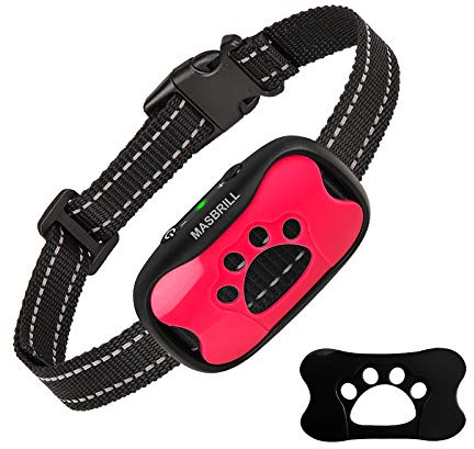 MASBRILL Collare Antiabbaio per Cani, Anti Abbaio Ricaricabile per Cani Piccola Media Grande, Modalità di Lavoro con Bip e Vibrazione Collare Antiabbaio Cane, Pink