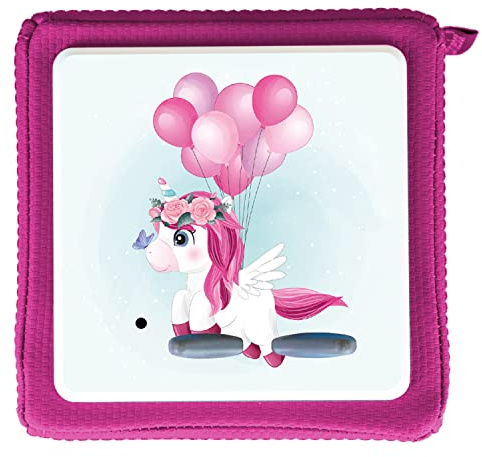 MeinBaby123® Schutzfolie kompatibel mit Toniebox | Schutzcover selbstklebend | Premium Qualität | Aufkleber passgenau I Folie Sticker I Toniebox Zubehör (Einhorn & Luftballons)