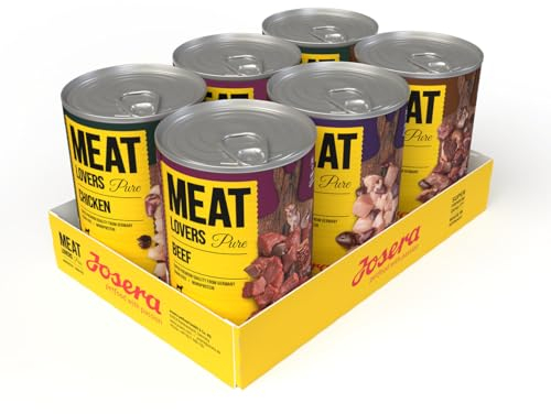 Josera Meat Lovers Pure Multipack | Nassfutter für Hunde | hoher Fleischanteil | getreidefrei | Alleinfuttermittel | 6x400g