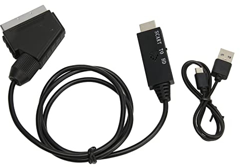 SCART Till HD Multimedia Interface Converter, HD 1080P Video Adapter Kabel SCART Ingång HD Multimedia Gränssnitt Utdata för Ljudvideo