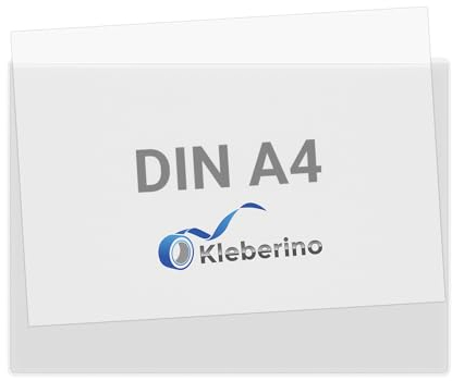 KLEBERINO Sichthüllen selbstklebend | Selbstklebetaschen transparent | Breite seite offen | Klarsichthüllen zum kleben (DIN A4 | 20 Stück)