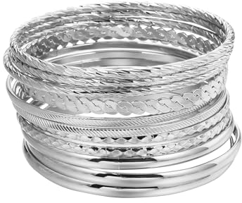 JRYGAC 12 st damarmband, handgjorda boho-armband i flera lager, 925 sterlingsilver, damarmband, födelsedag, födelsedagspresent, eleganta modesmycken