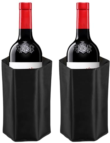 2 Stück Wein Kühlmanschette, Sekt Flaschenkühler Manschette, Dosenkühler,Wein Eisbeutel, Weinflaschenkühler, Sektkühler Hülle Manschetten, Flaschenkühler für Bier (Passend für Durchmesser 7.5cm-10cm)