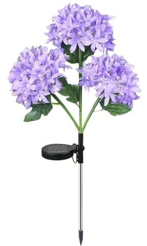 Lampes solaires d'hortensia | Lampes solaires réalistes en forme d'hortensia pour jardin, jardin, cour, art, décoration de jardin pour terrasse, pelouse, allée