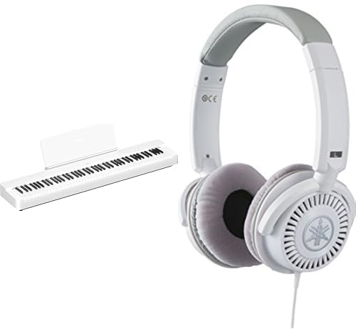 amaha P-225 digitalpiano, vit - Lätt, bärbart digitalpiano medföljer HPH-150-hörlurar