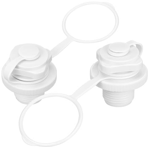 KICHOUSE Ventilkappe 2st Ventilschraubenspitze Luftventil Für Schlauchboot Zubehör Für Schlauchboote Kajak Luftstopfen Schnellaufblasventiladapter Luftmatratzenventile Kajak-lüftungsgerät Weiß Plastik