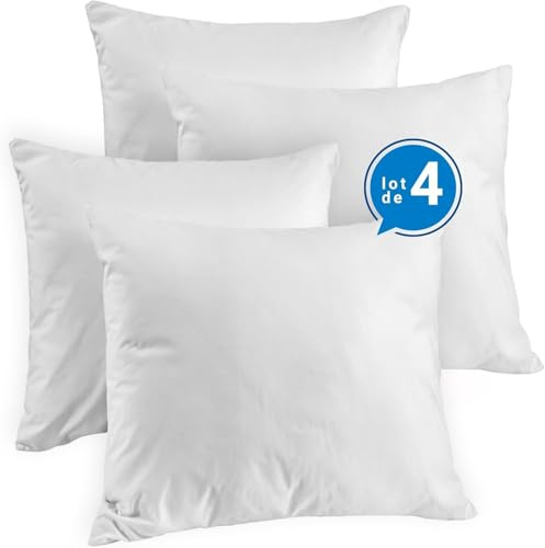 BLUE MOON Pack Les 4 Nuages - Lot de 4 Oreillers 60x60 cm | Confort Hôtellerie | Hypoallergénique & Certifié Oeko-TEX® | Fabriqué en Belgique