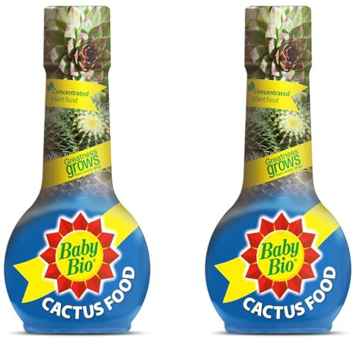 Baby Bio Cactus Plant Food 175ml Concentrated Fertiliser for Healthy Growth and Vibrant Blooms Makes Up to 70L Feed Strengthens Spines and Supports Succulents like Aloe Mammillaria Blue 2Pack