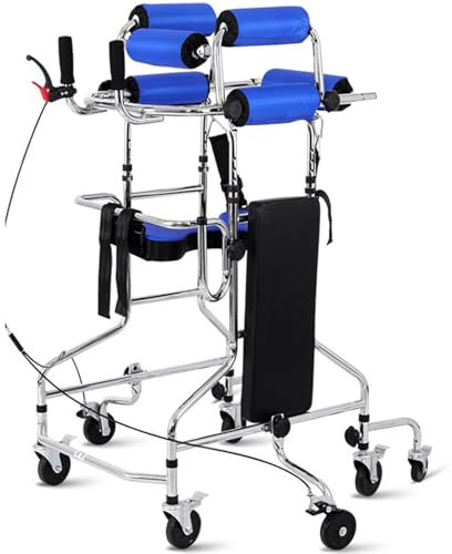 Déambulateur Cadre De Marche Robuste À 8 Roues, Siège Vertical Et Freins, Hauteur Réglable, Aide Les Adultes Et Les Personnes Âgées Handicapées Victimes D'Un Avc.