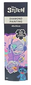 Disney Stitch Diamond Painting Set 40 x 30 cm, pittura con diamanti per bambini e adulti, set completo con oltre 15.000 diamanti, artigianato fai da te e decorazioni | Lilo e Stitch regali pittura con
