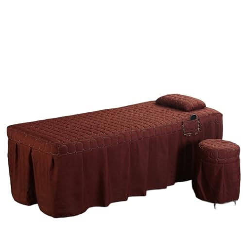 Skönhetssalong sänglakan 5 st trosor kjol överkast med hål kropp massageskydd (kaffe, 190 cm x 70 cm)