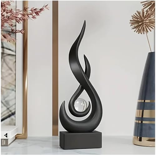 Black Flame Modern Sculpture Ornament– Abstract Art Resin Sculpture For Indoor Home Decoration for Holidays & Special Occasions