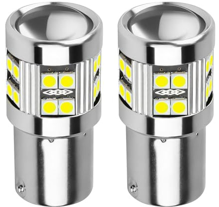 Diconu 2pcs Ampoules LED 1156 BA15S P21W Blanc 6000K 12V 24V | Equivalent 21W, Plug & Play, Feu de Recul Clignotant DRL pour Auto Camion Bateau RV