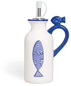 Excelsa Ocean Oliera/Acetiera, Ceramica, Bianco e Azzurro, 150 ml