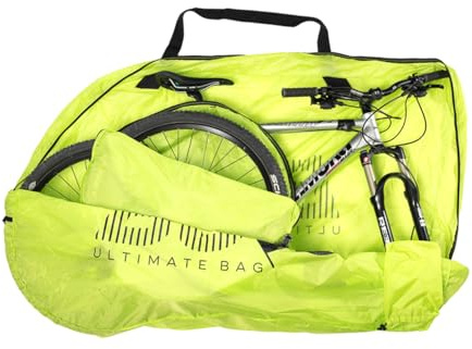 Funda Protectora para Bicicleta de montaña MTBag Light de Buds-Sports │Sin Desmontar la Rueda Trasera │Un Concepto único en el Mundo │Ideal para balcón, Garaje o Coche (Amarillo)