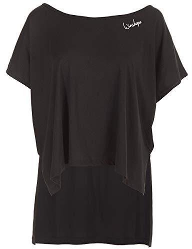 Winshape Damen Ultra leichtes Modal-Shirt MCT010, Dance Style, Fitness Freizeit Sport Yoga Workout Camiseta, Mujer, Negro, Extra-Large