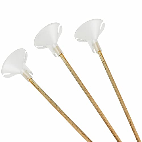 Öko Luftballon Stäbe Halterung für Luftballons Stock aus Holz | wiederverwendbare Ballonstäbe 30cm, 100 Stück