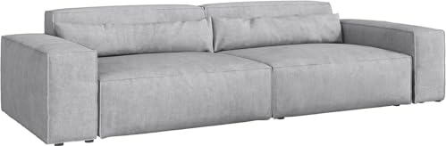 DELIFE Big-Sofa Sirpio XL Mikrofaser Grau 270x130 cm