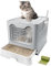 Foldable Cat Litter Box with Lid, Enclosed Cat Litter Box, Top Entry Cat Toilet, Large Covered Drawer Type Kitty Litter Pan, Hooded Closed Anti-Splashing for Easy Cleaning Including Cat Litter Scoop