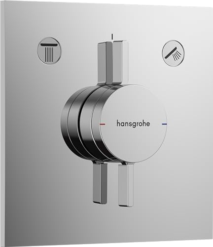 hansgrohe DuoTurn E - Duscharmatur Unterputz für 2 Verbraucher, Mischbatterie Dusche eckig, Einhebelmischer für iBox universal 2, Chrom