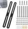 EFUTURETIME 2 uds. Fijaciones de Valla para Buzones, 360 x 24 x 3mm, Soporte de Rejilla de INOX para Cajas de Llaves en la Puerta, Conector Plano para Muebles de Madera, Negro Mate