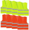 Audio frequency% 8 STK Warnwesten Auto Warnweste, Warnweste Erwachsene, Kfz Warnweste Für Die Nächtliche Straßenrettung（Grün Und Orange）