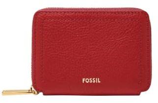 Fossil Logan Leder oder Polyester Clutch-Geldbörse für Damen Dunkelrot 10.16 cm L x 1.91 cm W x 7.62 cm H