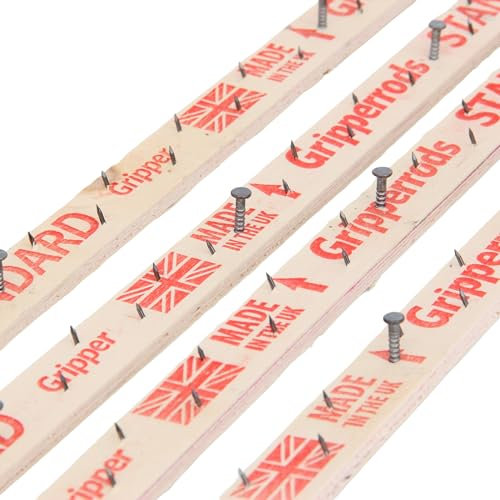 Carpet Gripper Rods Pack of 32 Pcs Covering 79.79 ft (24.32m) - Carpet Grippers 2.49ft (76cm) Long, Pre-Nailed Strips with Dual Purpose Pins for Underlay Flooring - Stairs, Concrete, Wood Floors