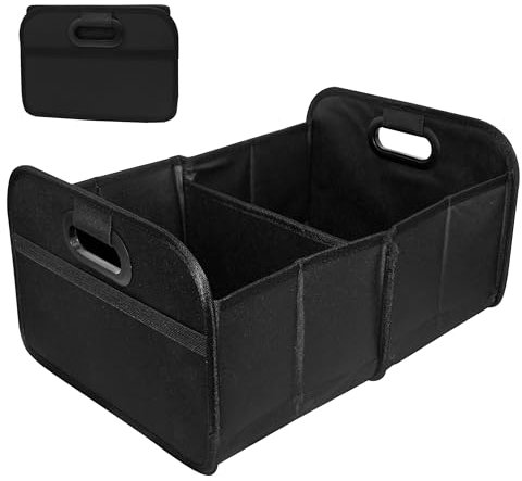 Jomdjmskes Organizer Bagagliaio Auto, Pieghevole Borsa per Bagagliaio con Scomparti, Organizer Bagagliaio con Tasche Extra e Pareti Rinforzate, Macchina Spazioso, Tasca Portaoggetti Auto