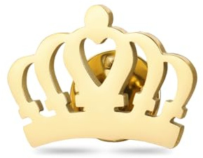Broche de corona de moda dorado y plateado, pin de solapa de acero inoxidable, accesorios para mujeres y hombres, joyería de regalo para boda, fiesta, banquete, cumpleaños, talla única, Acero
