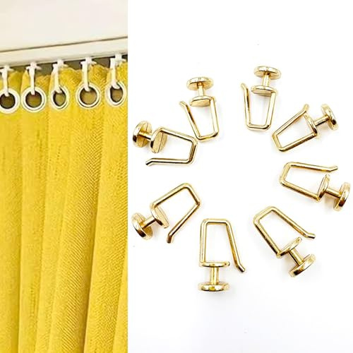 Heavy Duty Zinc Alloy Curtain Track Rollers with Hooks, Durable Metal Drapery Gliders/Sliders for Ceiling & Wall Tracks, Smooth Sliding Curtain Pulley Runners – 30PCS (Gold)