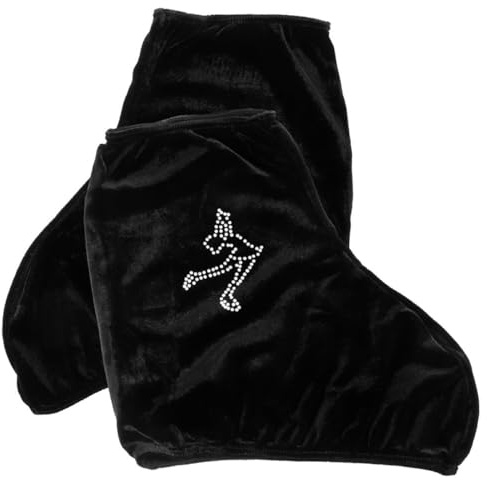 SHERCHPRY Couvre-Bottes de Patinage en Velours Élastique Noir Taille Résistantes à L’Usure pour Patins à Glace roulettes Housses Adaptées pour Hommes Femmes et Garçon et