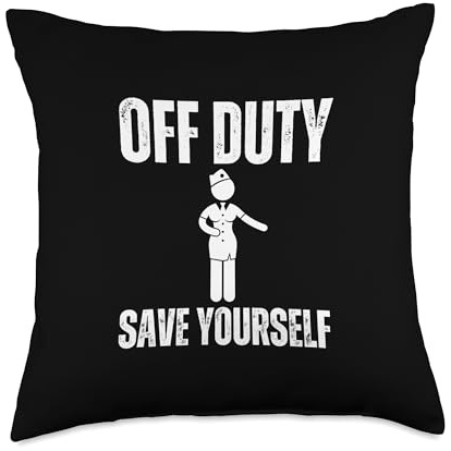 Off Duty Save Yourself Sarcastic Cabin Crew Flight Attendant Throw Pillow