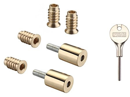 Fulton & Bray FB319 Sash Window Stop Restrictor for Child Safety and Security - Comes With Key Included (Polished Brass)